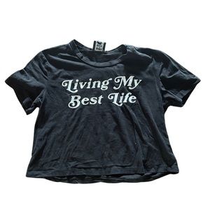 Riot Queen: “Living My Best Life” Ladies Crop Top: Large: Festival Wardrobe